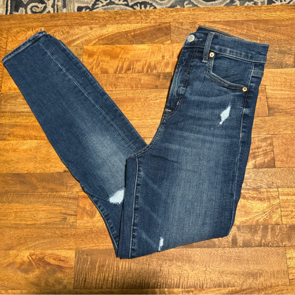 GAP Sky High Rise True Skinny Regular Distressed 4 27 Jeans